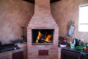 fireplace made of brick