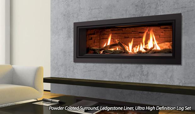 BAC Fireside Group C44 Linear Gas Fireplace with powder coated surround