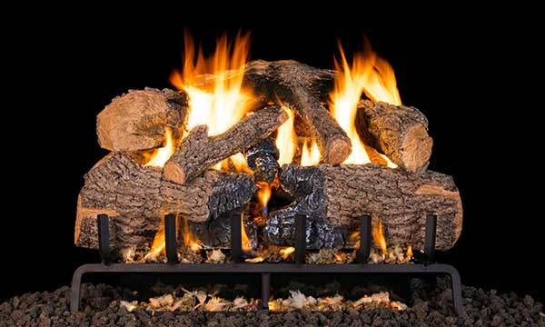 Real Frye G31 Three-Tiered Gas Logs with three-tiered burner system and high definition authentic wood look