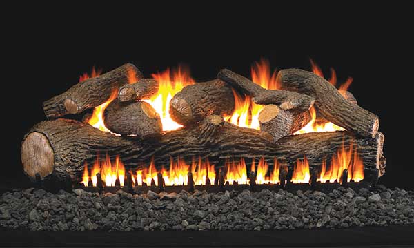 Real Frye Large & See Thru Set Gas Log Series with High definition bark and natural colors for an authentic wood look
