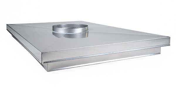 Owens Chimney System Original Photo of New Chase Cover Full image of new, stainless steel chimney chase cover