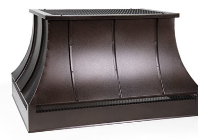 Dark brown galvanized chimney cap with small vent screen